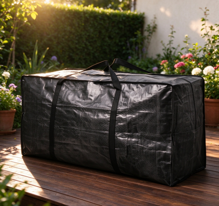 Black Laminated Woven Storage Bag for Seat Cushions – Thickened, Waterproof, and Wear-Resistant - Image 2
