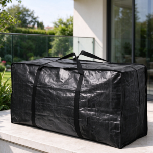 Black Laminated Woven Storage Bag for Seat Cushions – Thickened, Waterproof, and Wear-Resistant