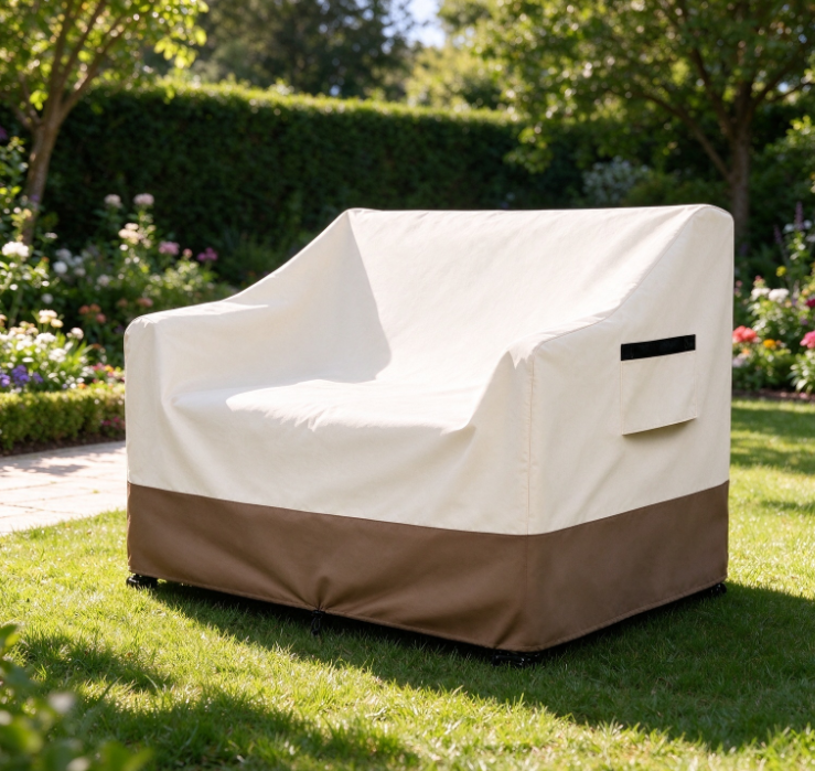Waterproof & Dustproof Outdoor Loveseat Cover – Sun-Resistant Patio Sofa Cover with Color-Block Design - Image 2