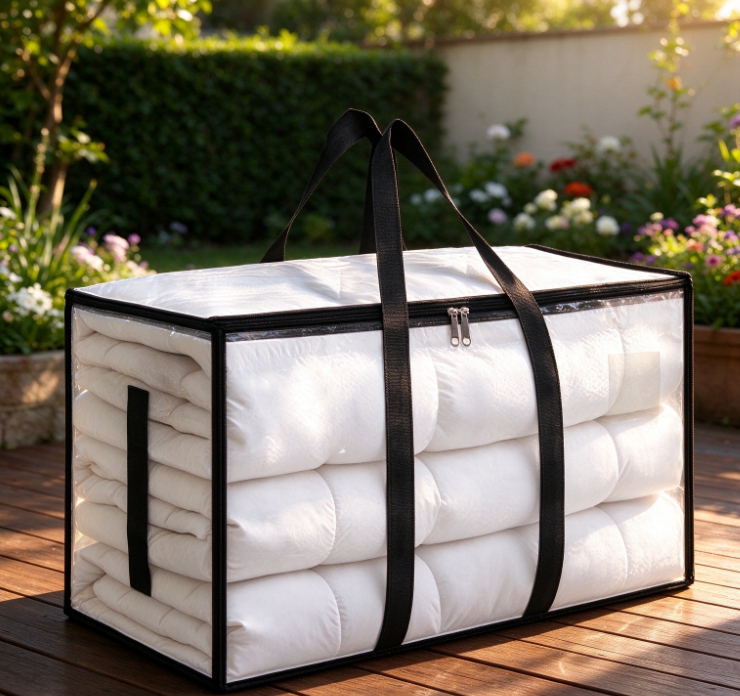Transparent Storage Bag for Cushions – Waterproof Oxford Fabric with Reinforced Edges - Image 2