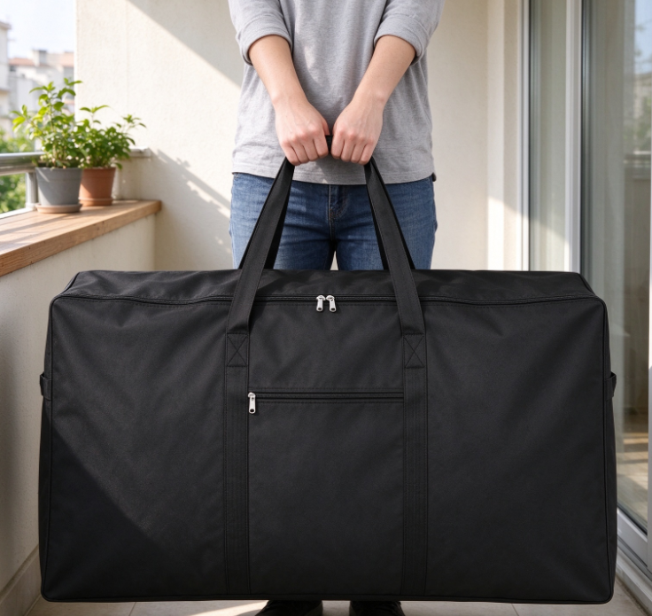 Large-Capacity Black Oxford Fabric Storage Bag – Ideal for Balcony Tools and Miscellaneous Items - Image 2