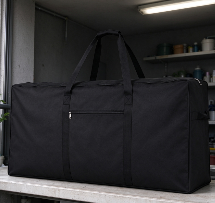 Large-Capacity Black Oxford Fabric Storage Bag – Ideal for Balcony Tools and Miscellaneous Items